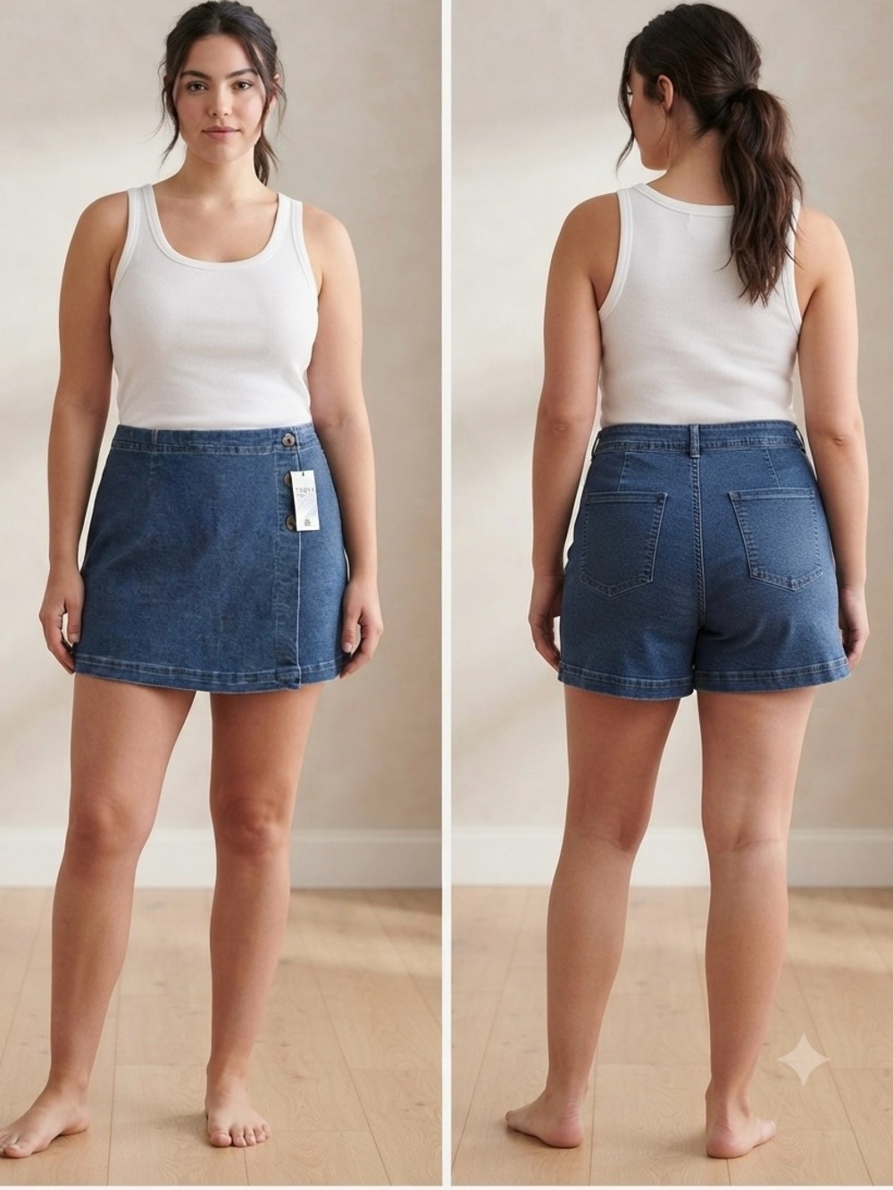 Everyday Denim Skort in Dark Blue — Women’s Casual Skort